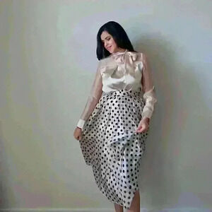 Modest Two-piece blouse and Midi skirt set